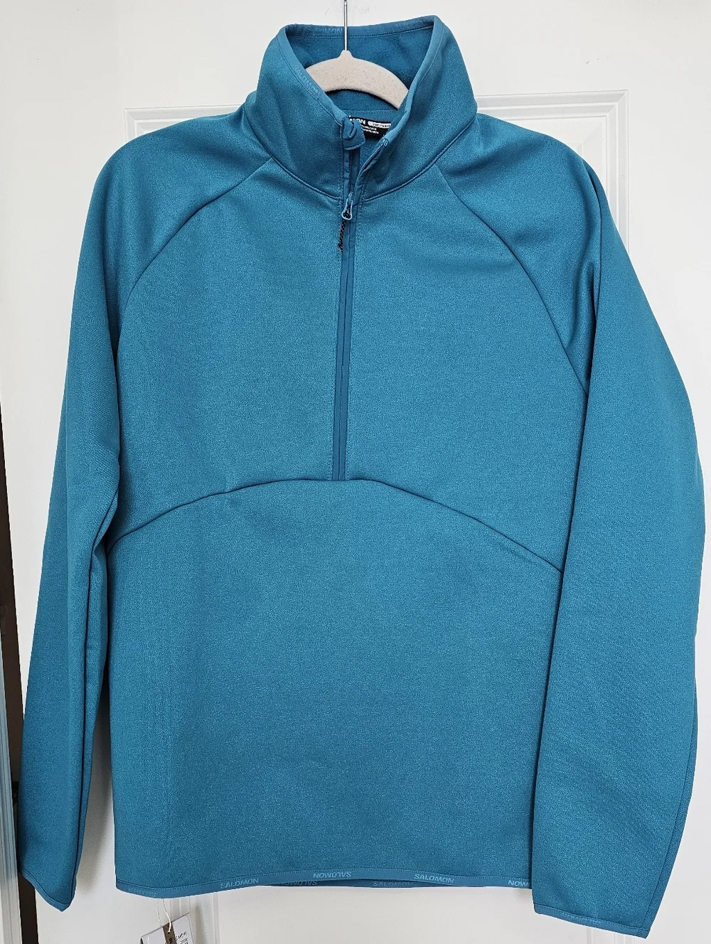 Salomon Essential Warm 1/2 Zip Fleece Men's S Teal Hiking Trail Gorpcore NWT